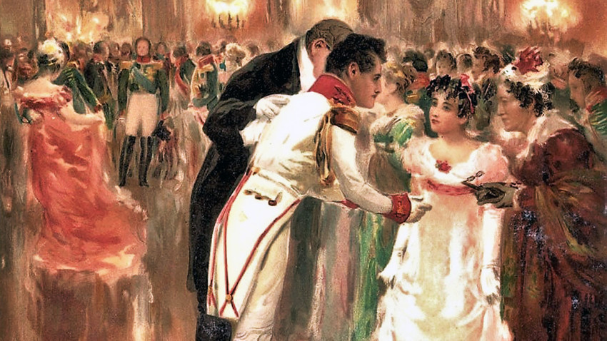 Srečanje Andreja in Nataše na plesu je eden od osrednjih prizorov Vojne in miru.