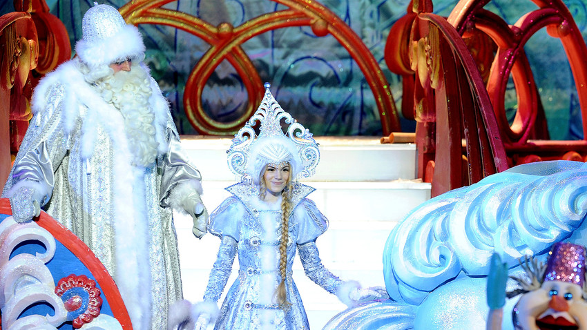 Father Frost (L) and his granddaughter, the Snow Maiden. 