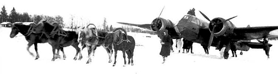 Британскиот лесен бомбардер Bristol Blenheim слета на 25 февруари 1940 година во Финска