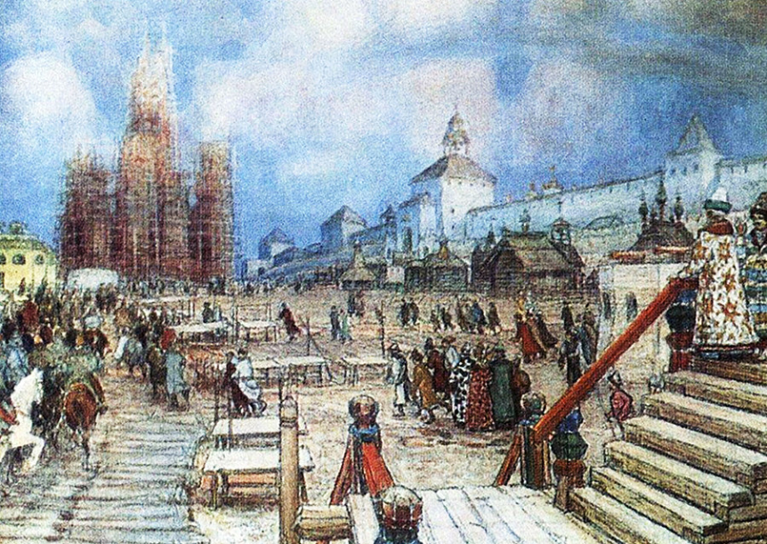 Appolinarij Vasnecov. Moskva v času Ivana Groznega. Rdeči trg.