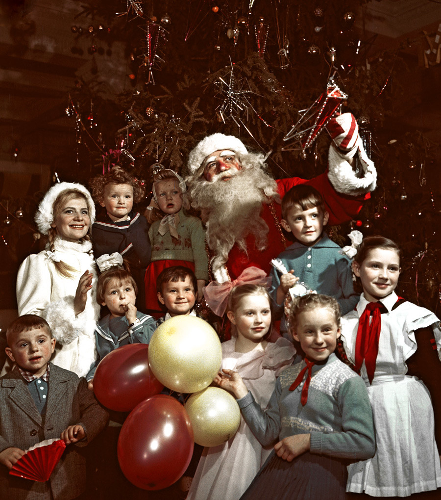 Russian Santa with children. 