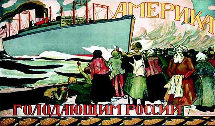 ARA-Plakat: „Amerika – für hungrige Russen“