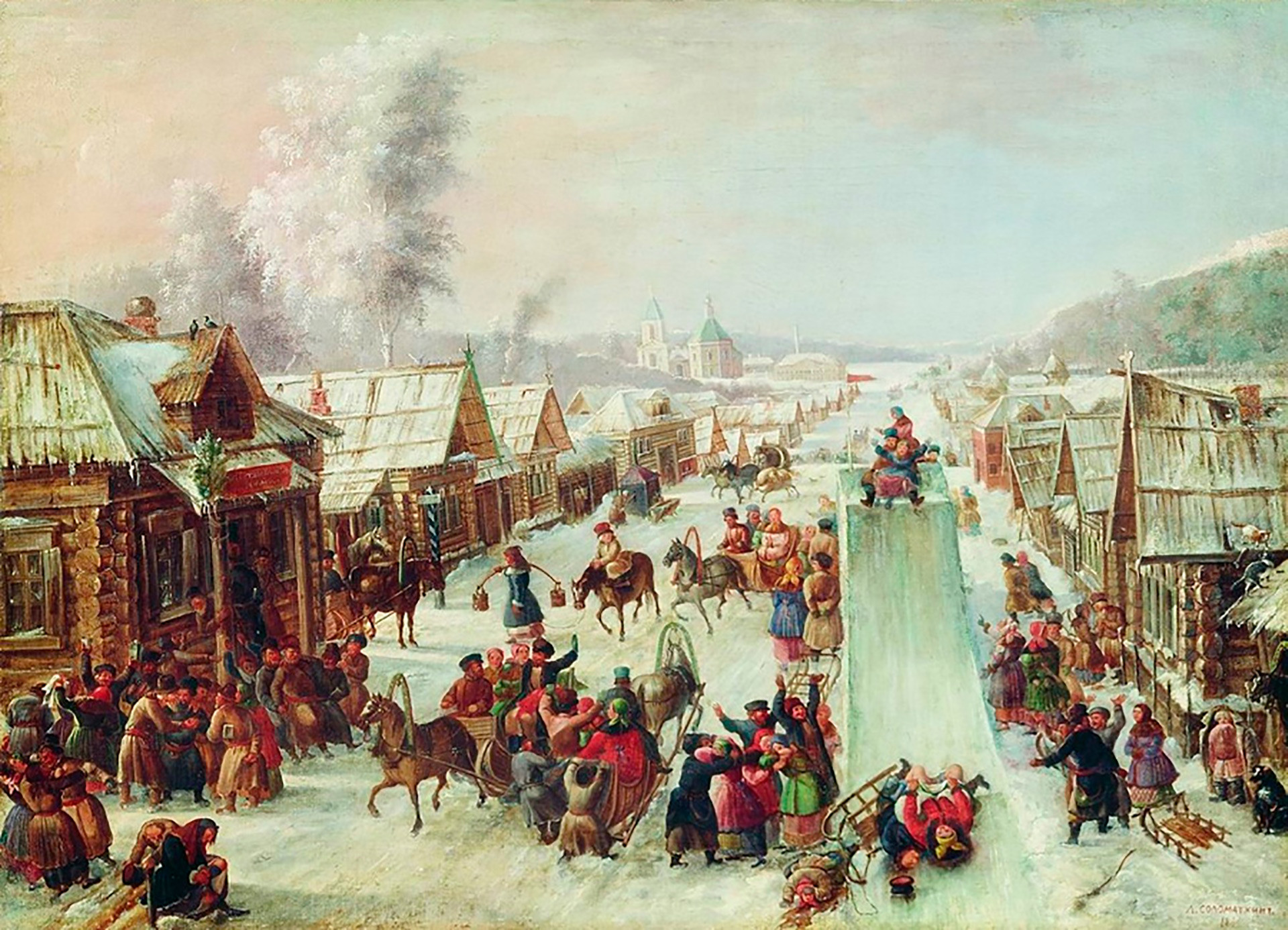 Леонид Соломаткин. „Масленица“, 1878. 