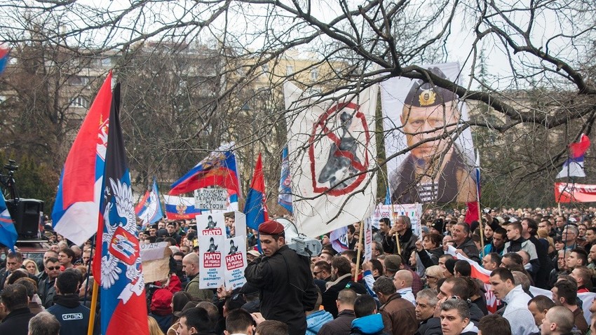 Београд, 20. фебруар 2016., демонстрације против споразума са НАТО-ом.