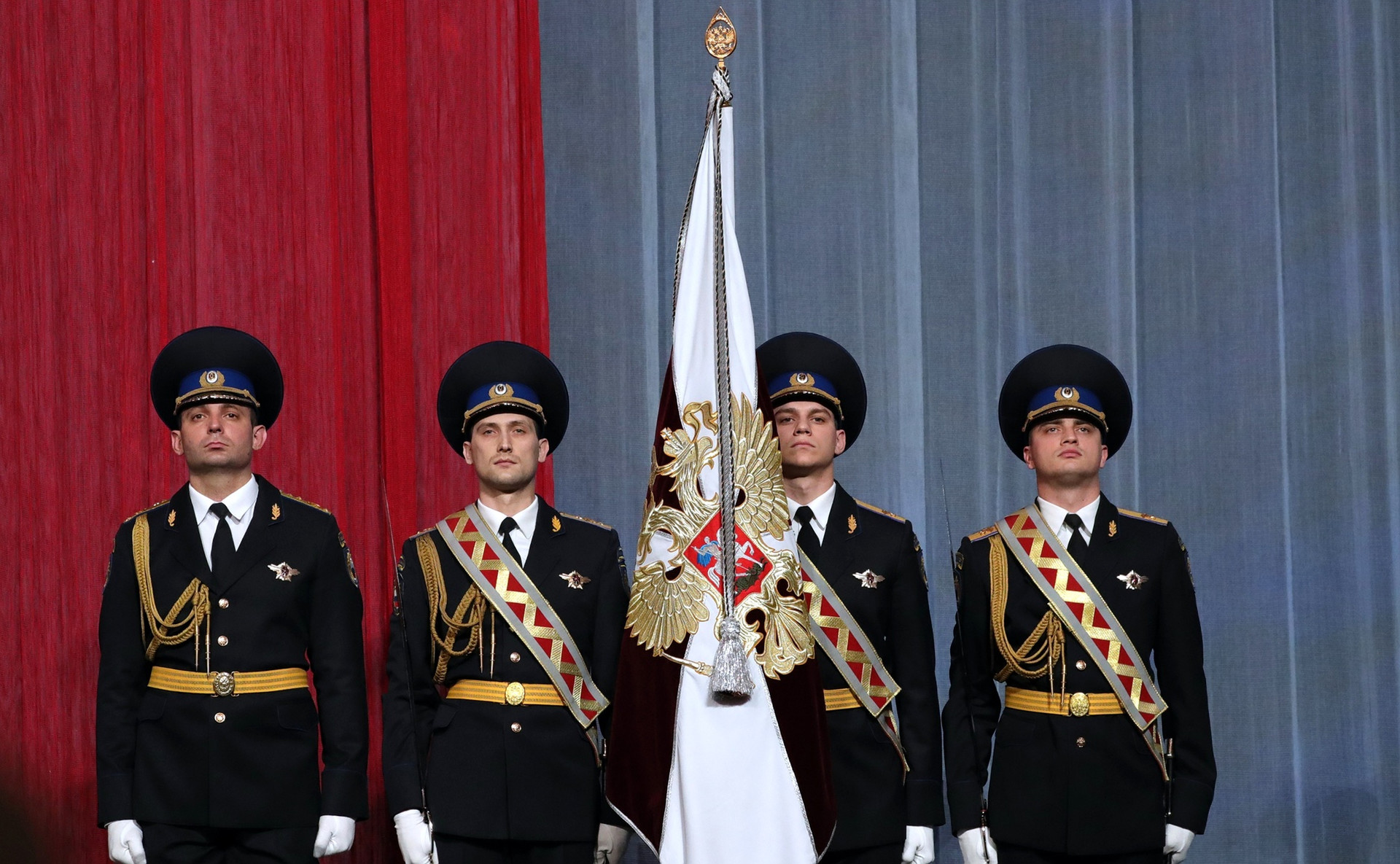 Ruska nacionalna garda (Rosgvardija) na sprejemu v Kremlju, marec 2017