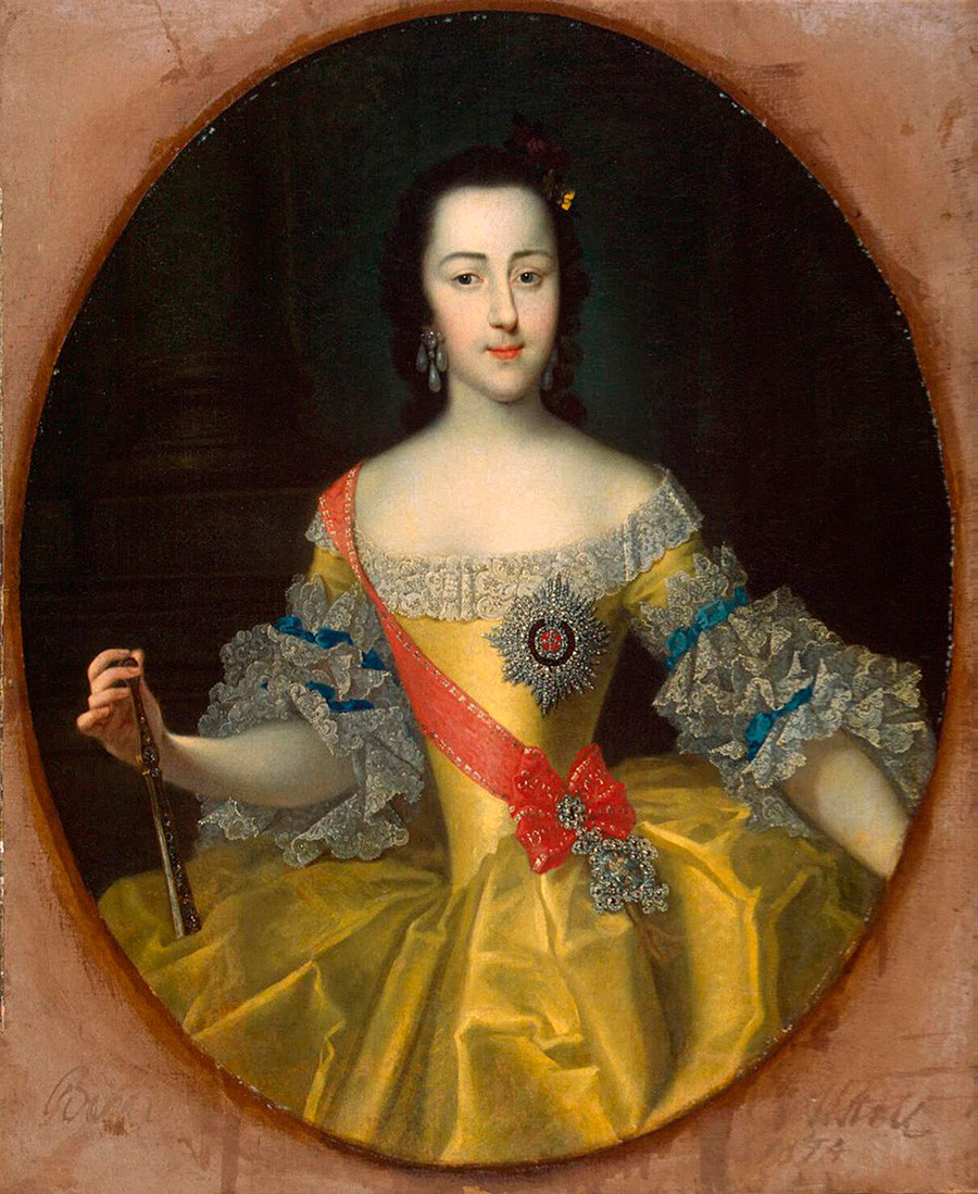 Portrait of Catherine II by Georg-Christoph Grooth, oil on canvas, circa 1745. State Hermitage, St. Petersburg