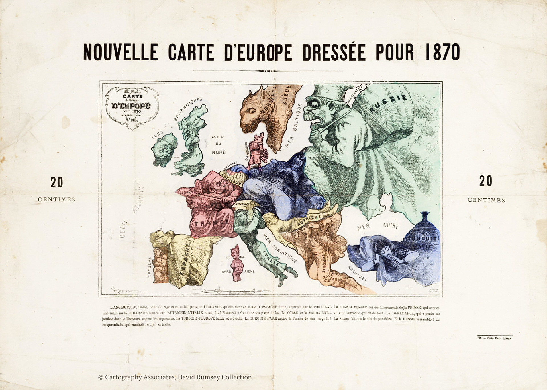 Un mapa realizado en la víspera de la guerra franco-prusiana de 1870.