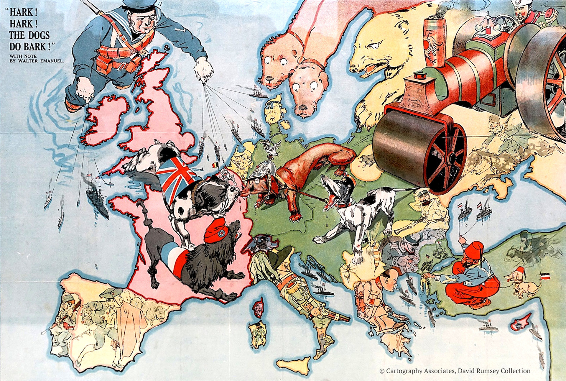 Un mapa que representa la Primera Guerra Mundial.