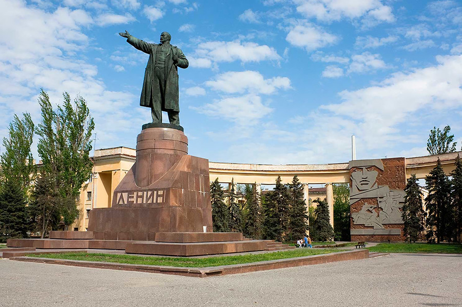 Try to find a statue of Lenin and look closely at his face