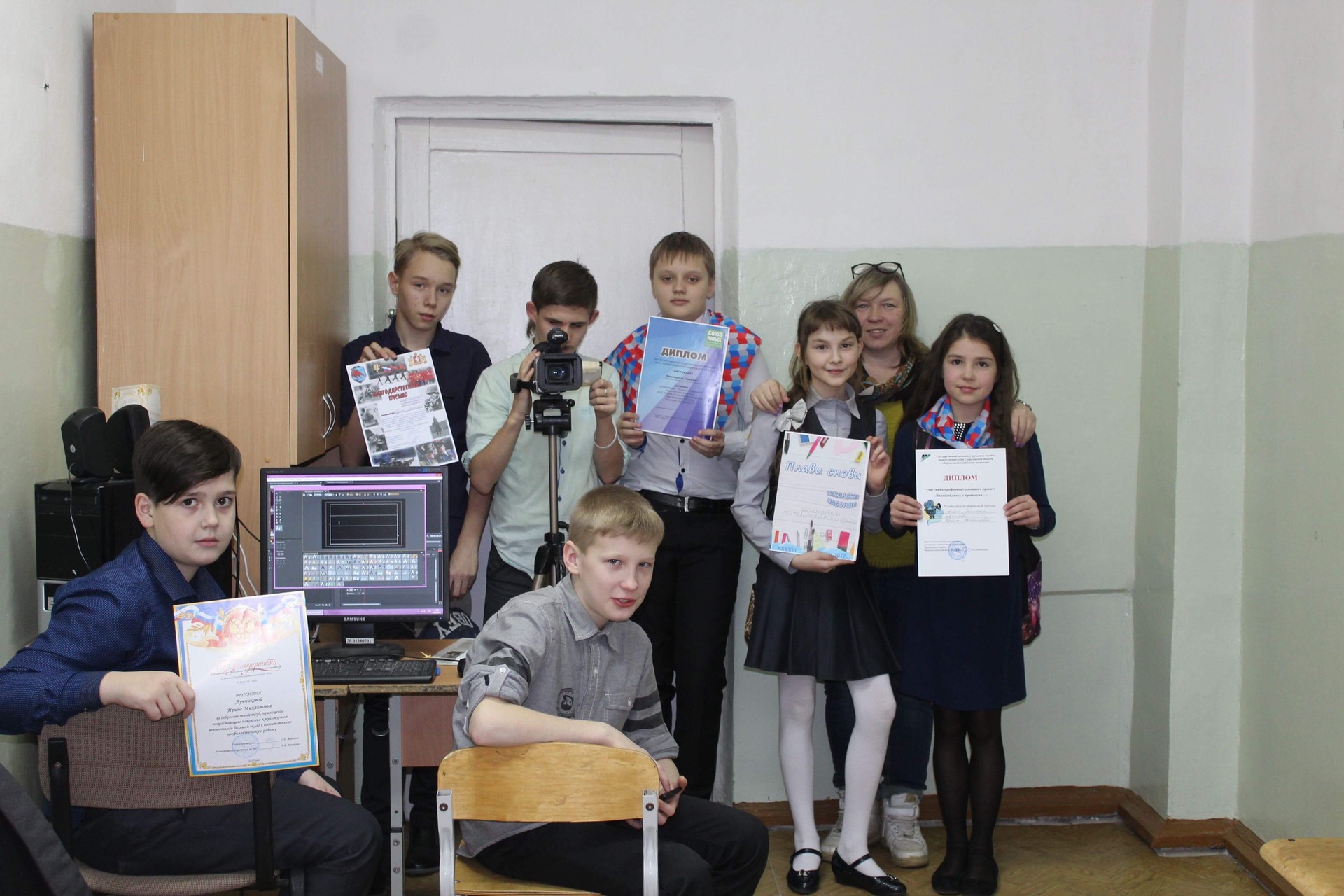 Новинарска секција у школи града Верхњаја Салда под руководством учитељице Ирине Лучњикове