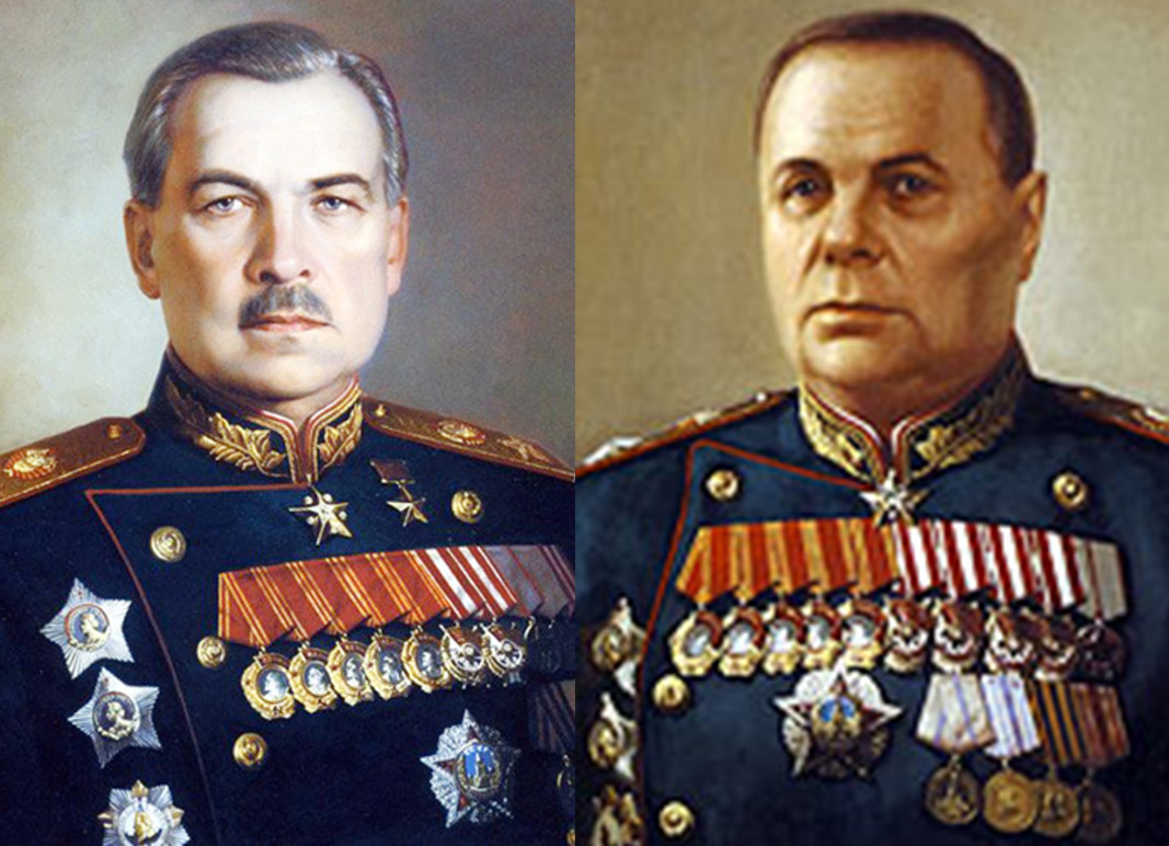 Zapovjednik Lenjingradskog fronta, general-pukovnik Leonid Govorov. i zapovjednik Volhovskog fronta, general Kiril Mereckov.