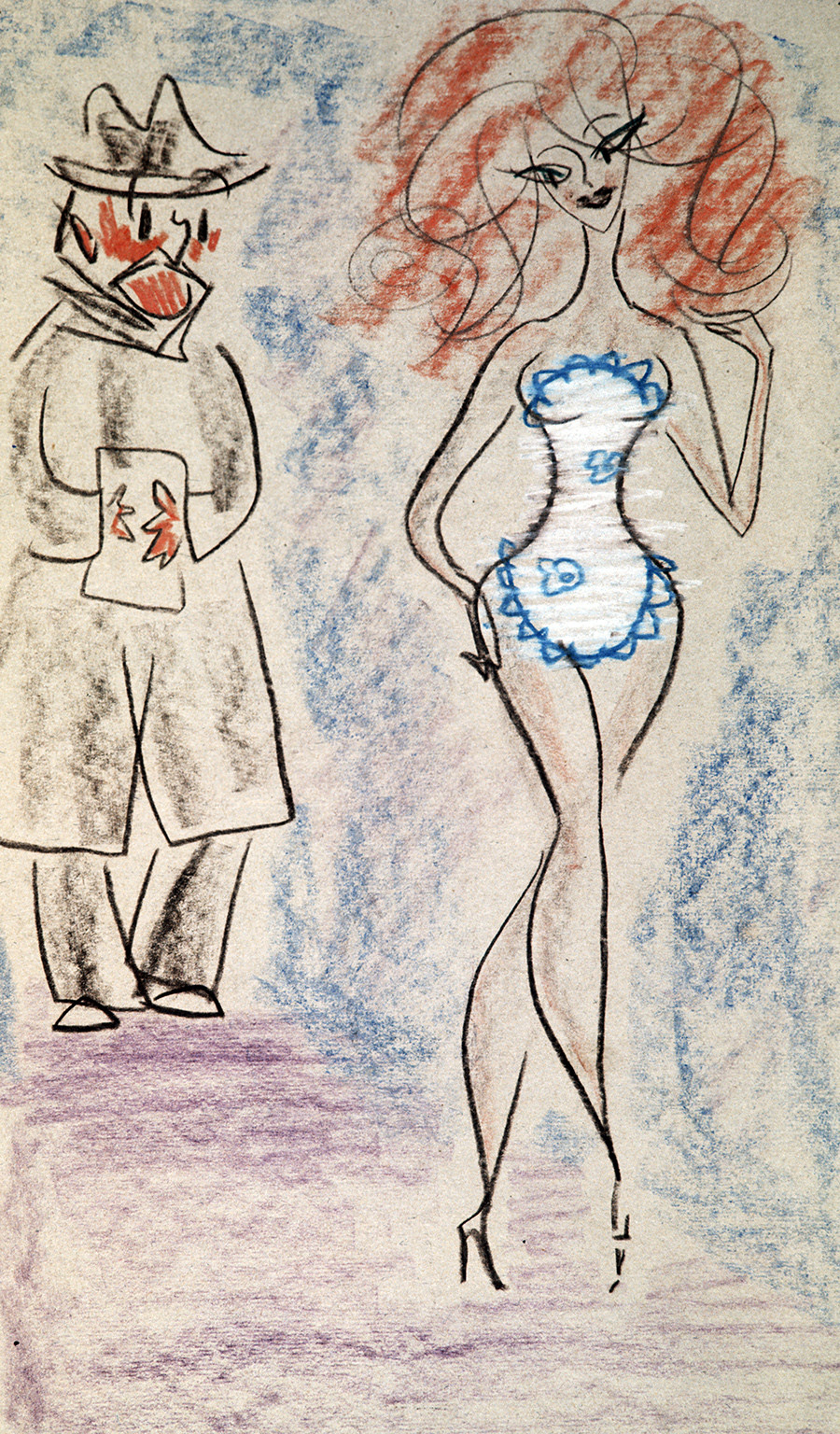Hella et Domouprav, la scène du roman de Boulgakov Le Maître et Marguerite, 1968
