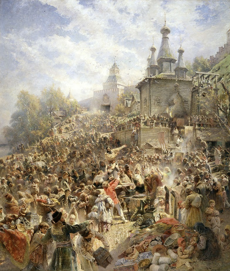 Mininov poziv prebivalcem Nižnega Novgoroda, slikar Konstantin Makovski