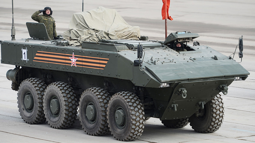 Bumerang armored personnel carrier at the Alabino training ground 