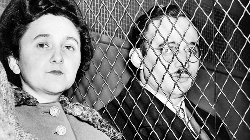 Julius and Ethel Rosenberg, American communists, executed after having been found guilty of conspiracy to commit espionage. 