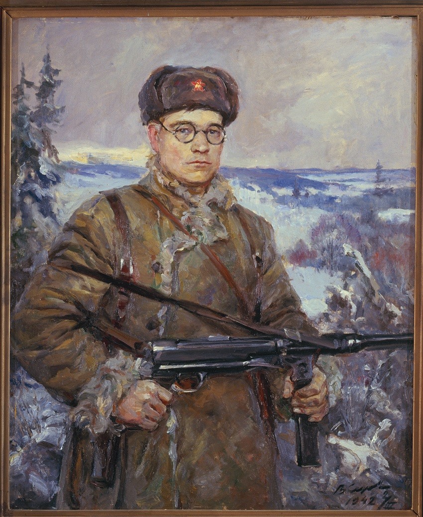 ‘Retrato del capitán del escuadrón de la guerrilla D. I. Vlásov’ (1942), obra de Vladímir Serov.