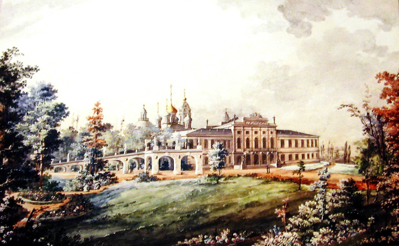 Carlo Rossi. Penampakan Istana Wisata Tver, 1800.