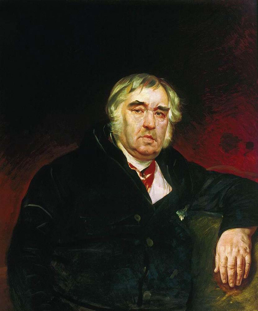 The portrait of Russian fabulist Ivan Krylov