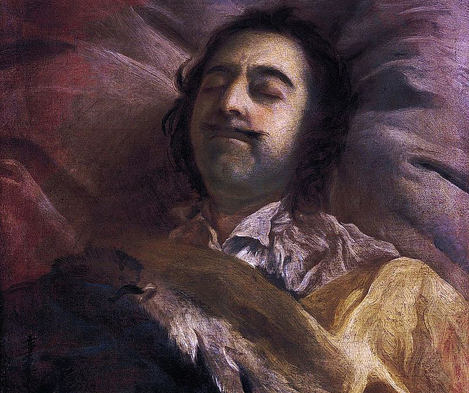Pyotr I di ranjang kematian. Lukisan karya Ivan Nikitin.