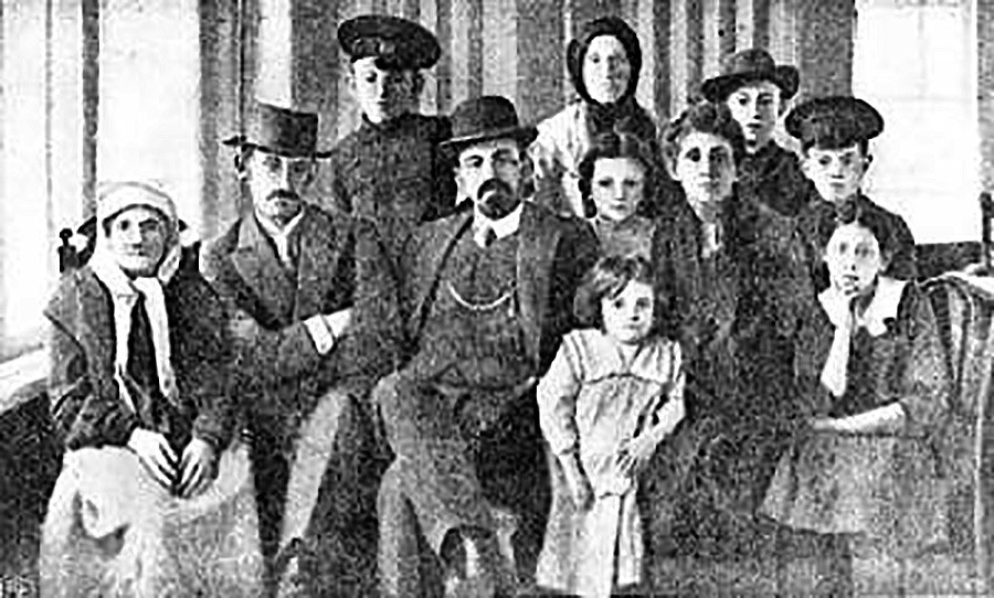 Beilis with his family (he was the father of five) after his release. He didn't live in Russia long after being freed. 