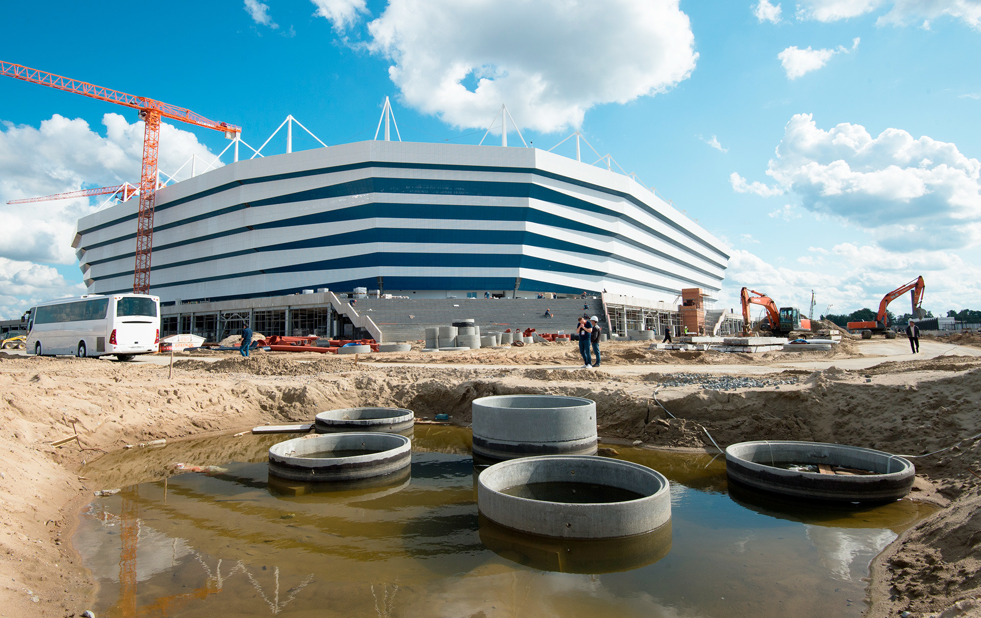 Stadion di atas Pulau Oktyabrsky di Kaliningrad.