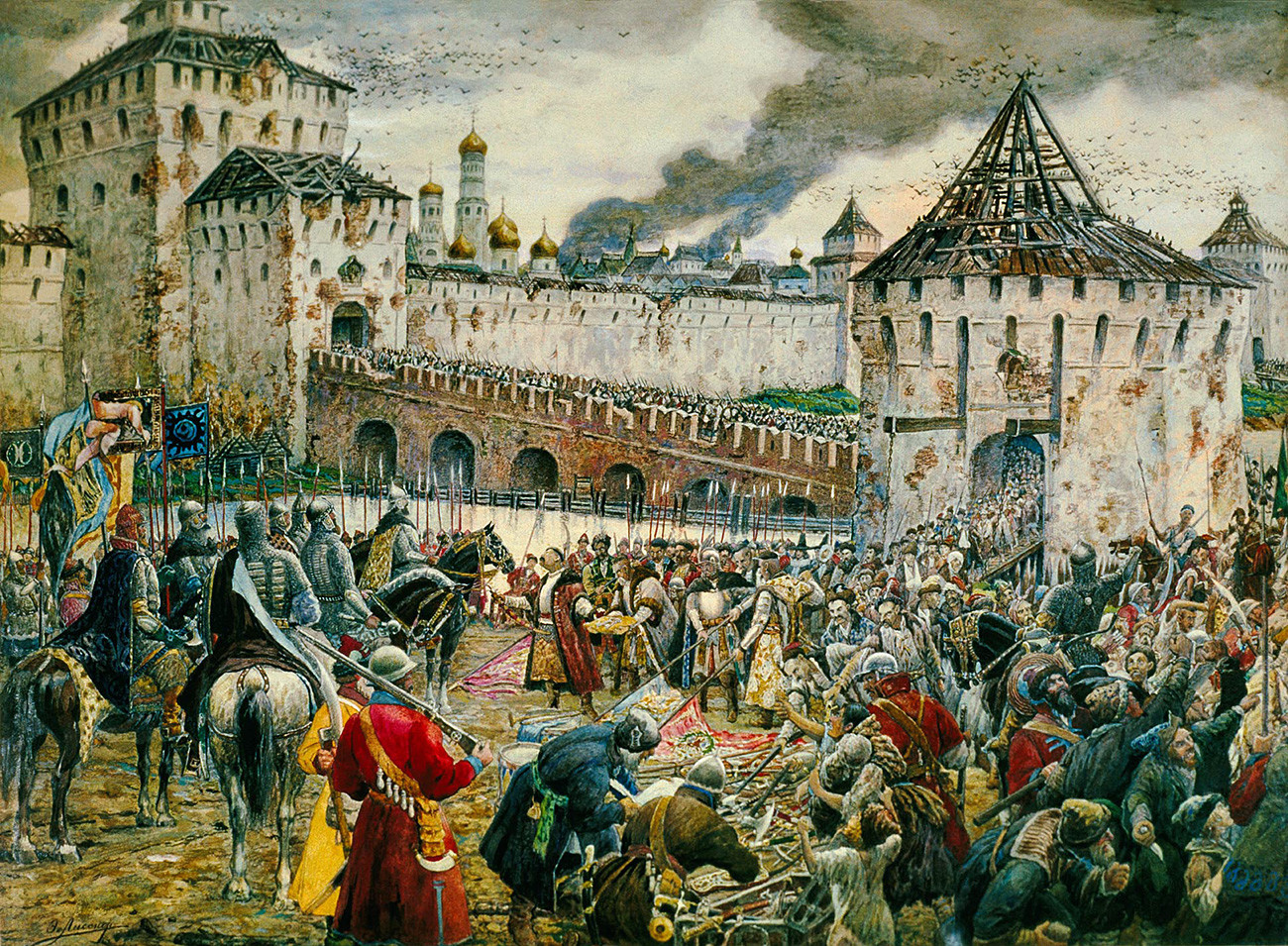 Pasukan Polandia menyerahkan Kremlin Moskow kepada Pangeran Pozharsky pada 1612.