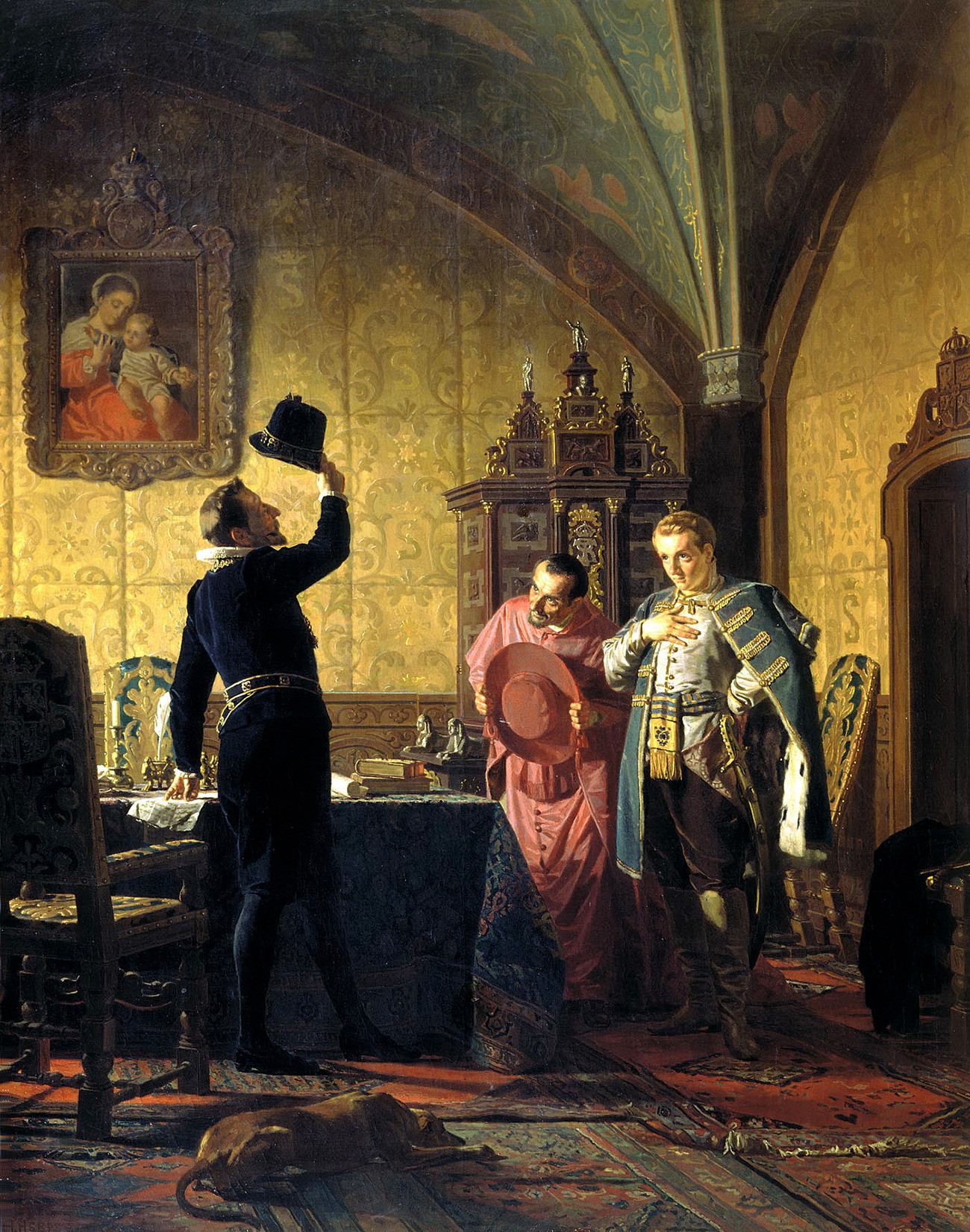 Dmitriy Palsu I bersumpah pada Sigismund III, penguasa monarki Persemakmuran Polandia-Lituania, untuk memperkenalkan Katolik di Rusia.