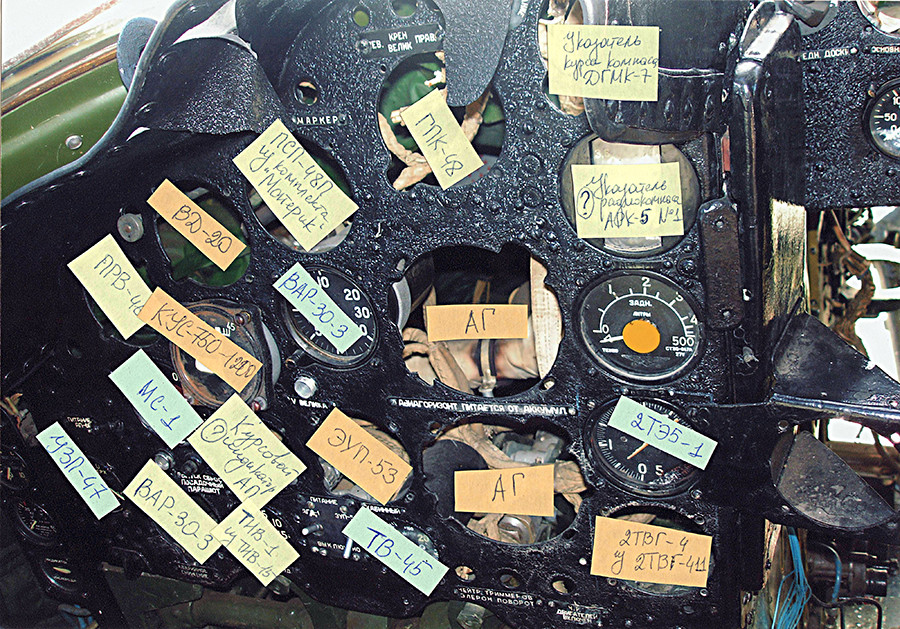 Maria makes notes to specify which parts are missing. Pictured: Captain’s panel, 2009