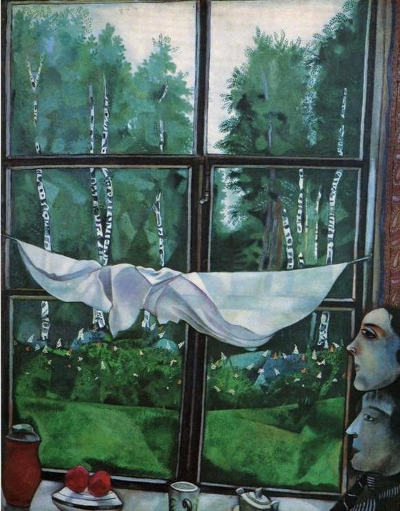 Blick aus dem Fenster,  1915 (Staatliche Tretjakow-Galerie, Moskau)