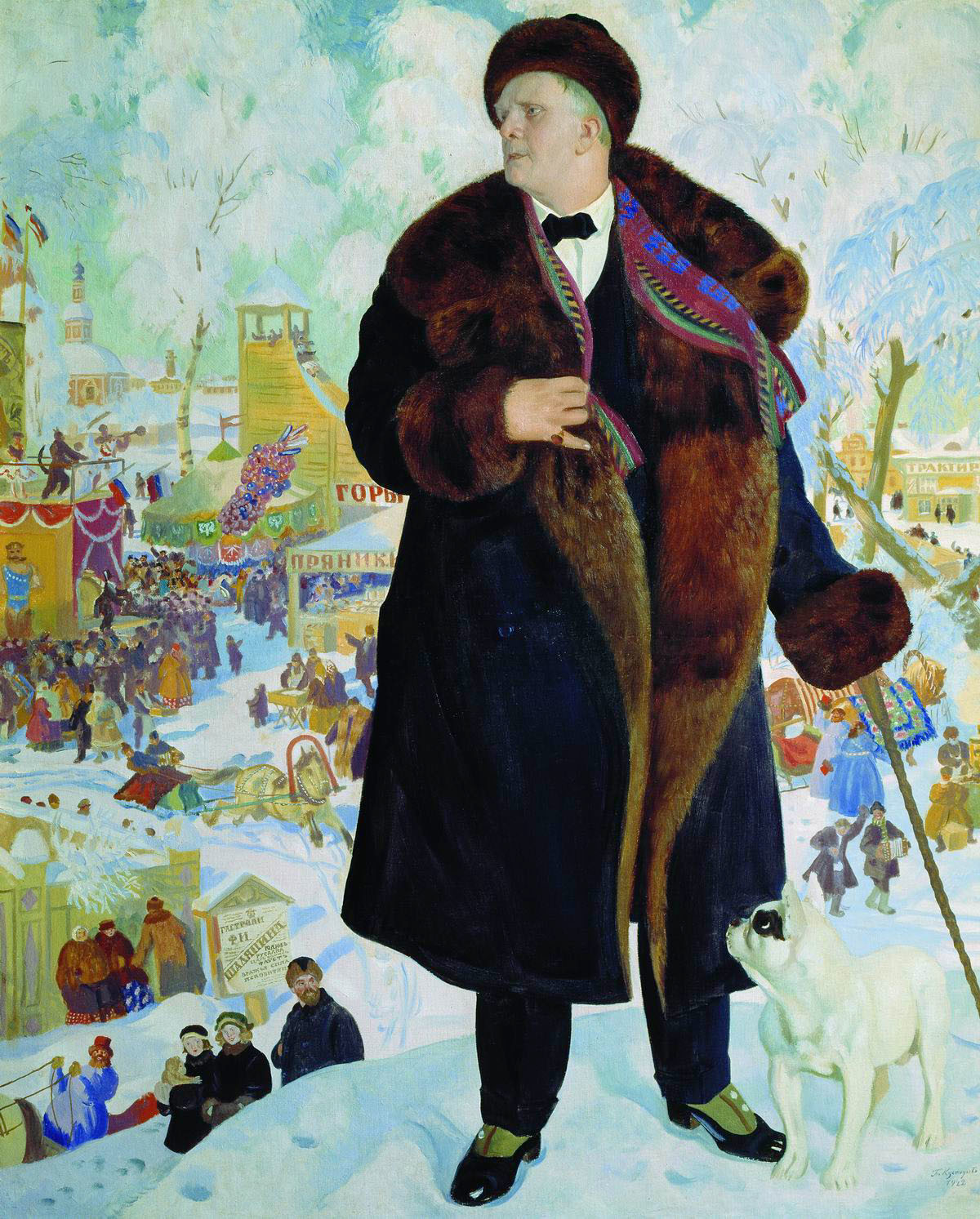 Retrato de Fiodor Chaliapin, obra de Borís Kustódiev.