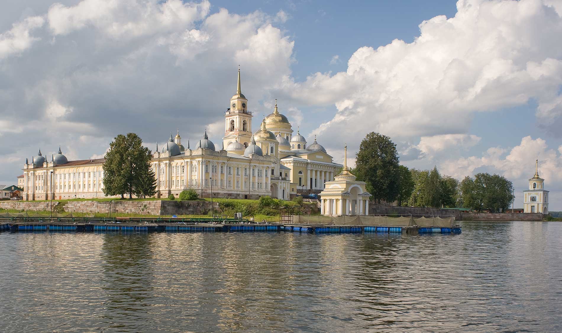 Nilova Pustyn, St. Nilus Stolobensky Monastery. Southeast view from Lake Seliger. Aug. 23, 2016.