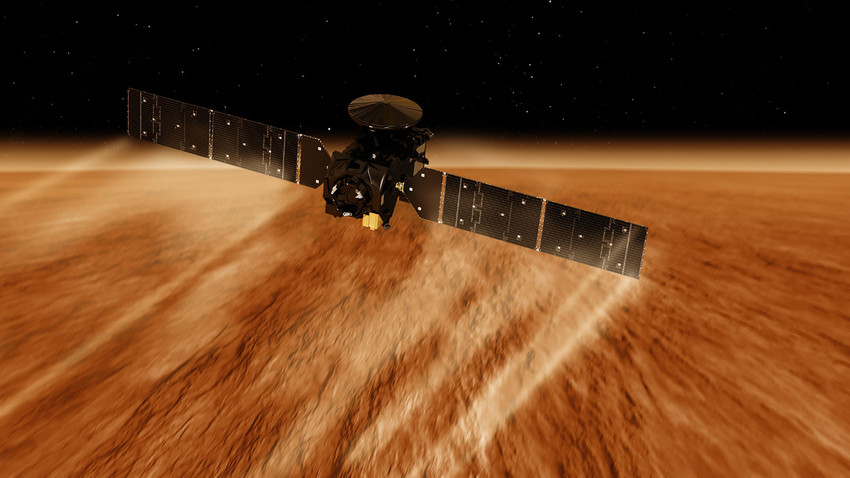 Сателит TGO у атмосфери Марса 