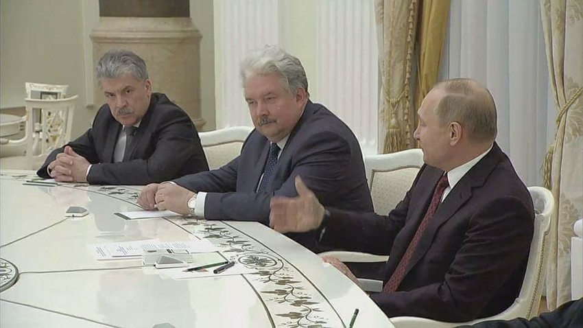 Сергеј Бабурин на састанку с Владимиром Путином