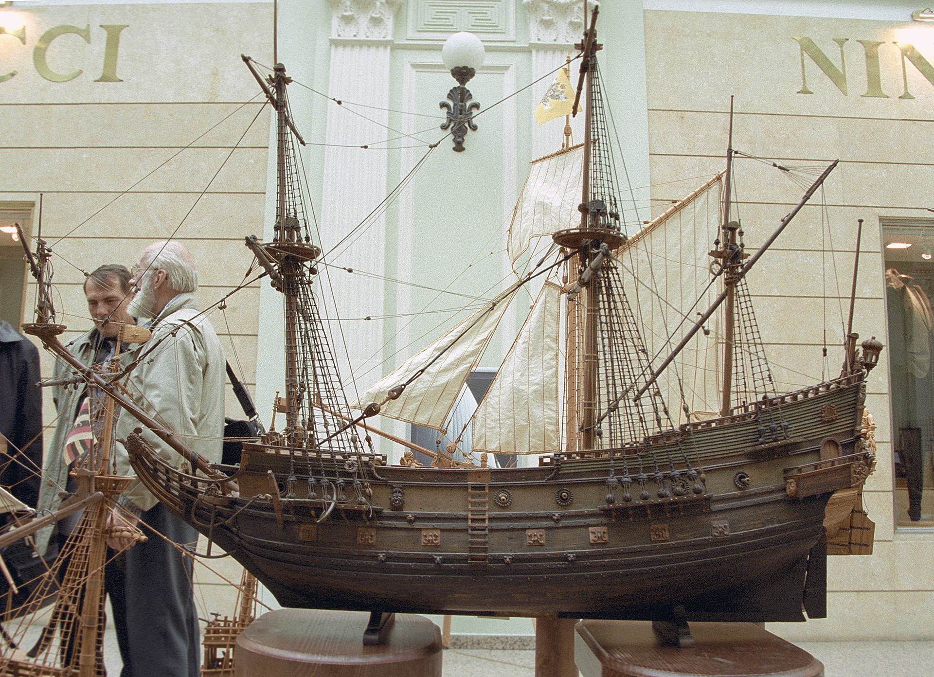 A model of the first Russian warship Oryol.