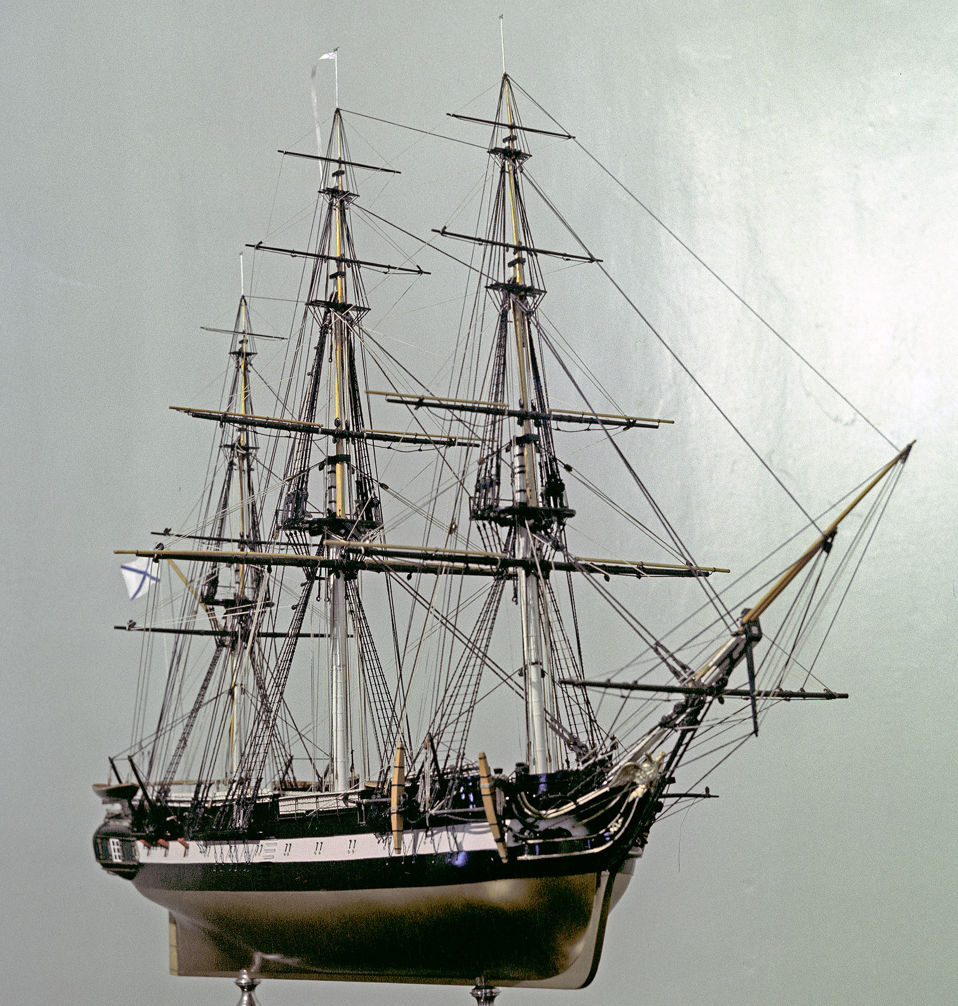 A model of a sloop-of-war Vostok in the Central Navy Museum in Leningrad in 1970.