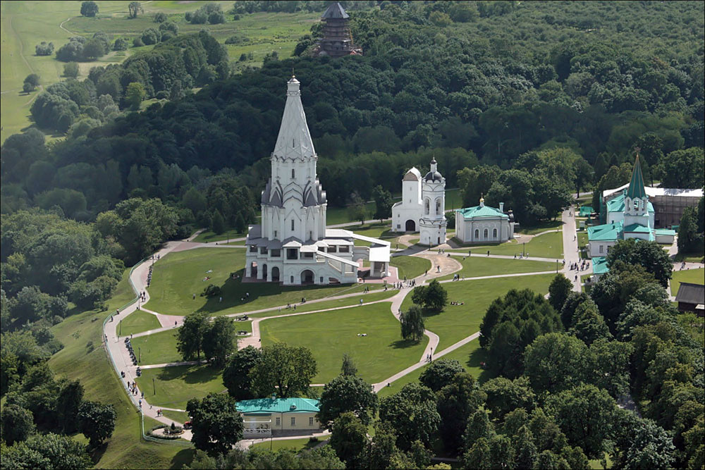 Vista aérea de Kolómenskoye.