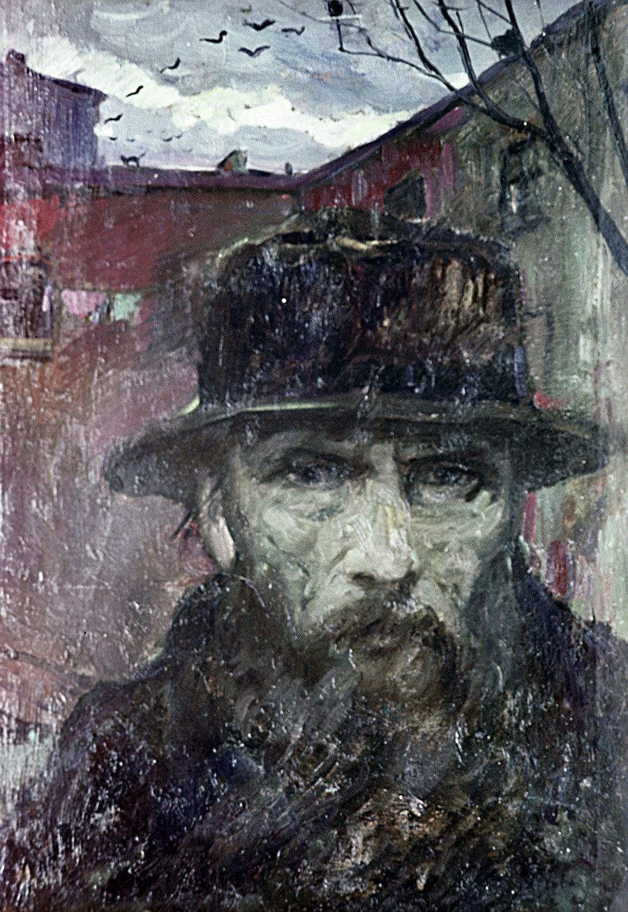 Reproduction of the Fyodor M. Dostoevsky painting by Ilya Glazunov.