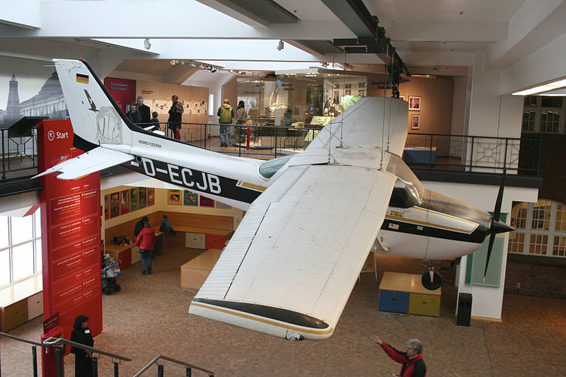 Rustova Cessna F172P z registrsko oznako D-ECJB v nemškem tehničnem muzeju v Berlinu