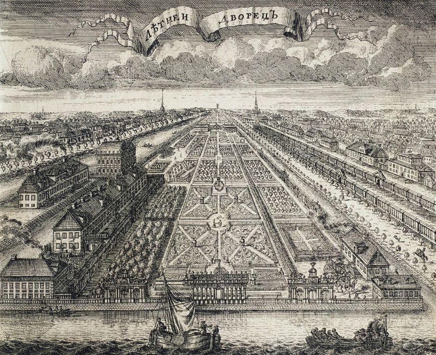 Letni dvorec in Letni vrt v Sankt Peterburgu, 1716.