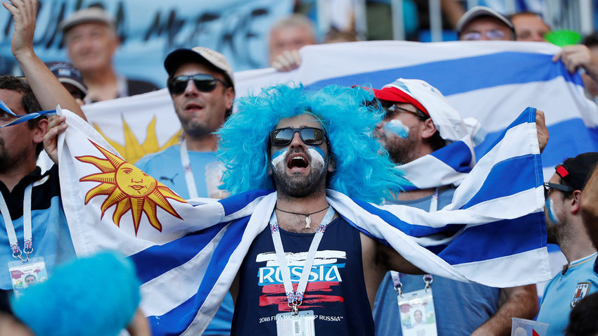 Навивачи на Уругвај во Русија