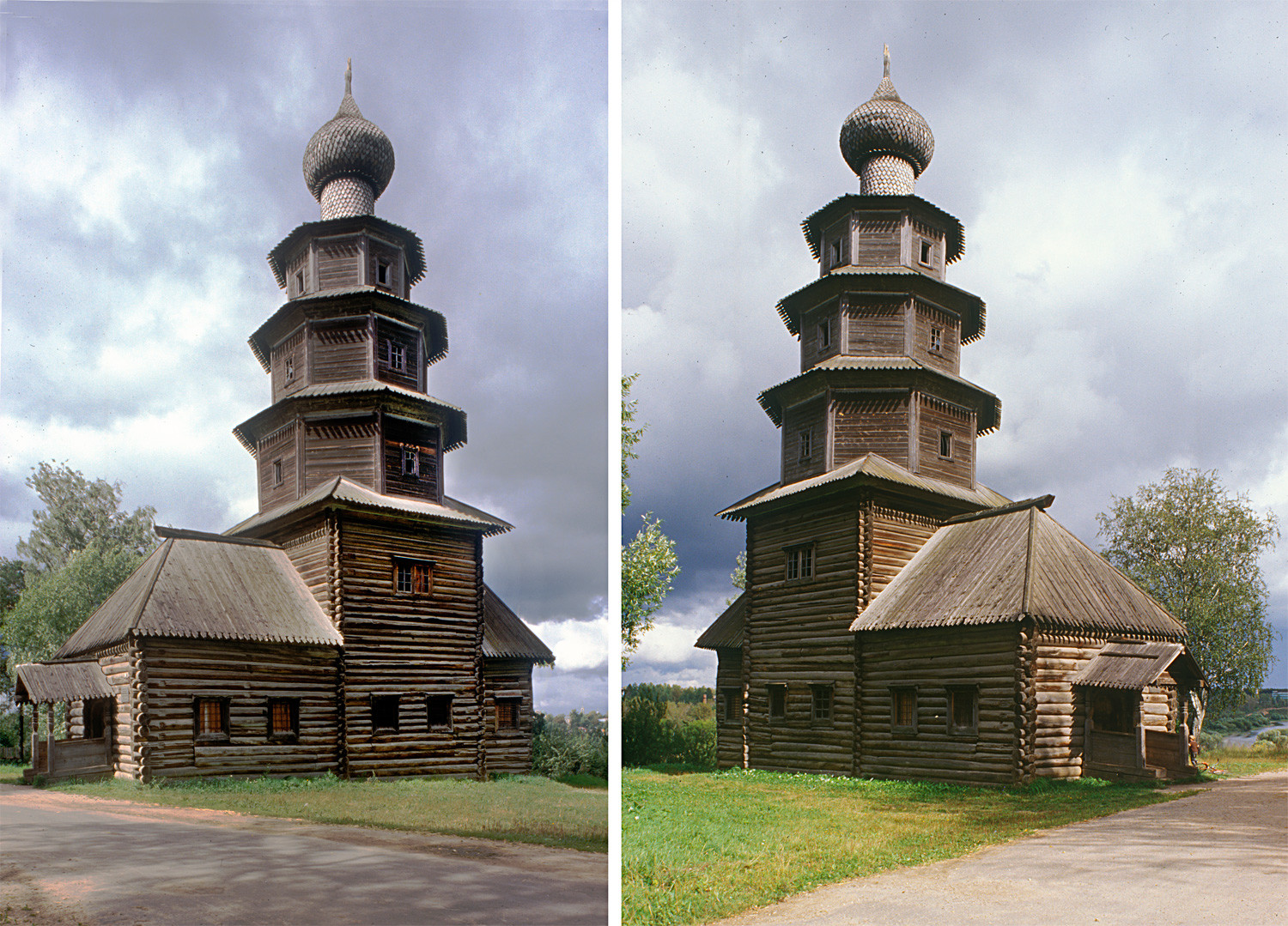 Church of the Tikhvin Icon (Old Church of the Ascension), southwest and northwest views. Aug. 13, 1995.