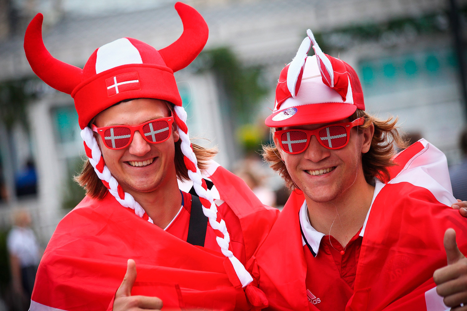 These Denmark fans are checking out Moscow before heading off to Saransk, where their team will face Peru in two days’ time. The Danes will be relying on the talents of Tottenham midfield ace Christian Eriksen to carry them through to the next round.