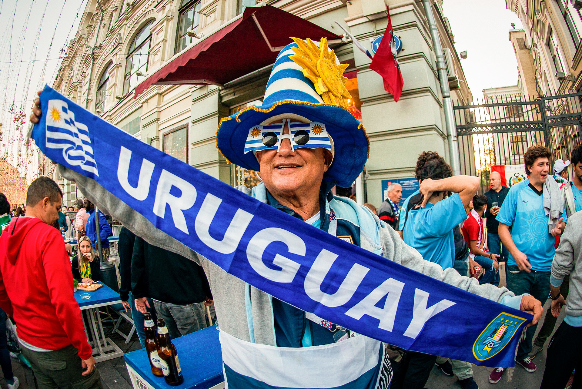 Uruguayans have been among the loudest supporters in Moscow so far. Their side is looking to break Russian hearts with the terrifying front pairing of Luis Suarez and Edinson Cavani.