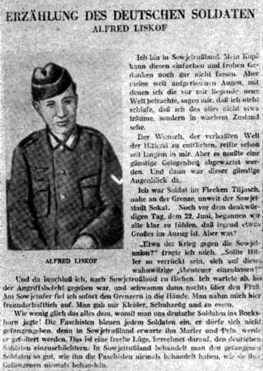 Il soldato tedesco Alfred Liskow
