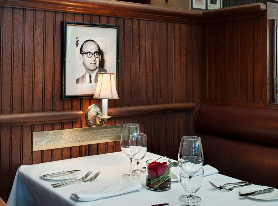 Portrait of John Scali in the Occidental restaurant, Washington DC. 