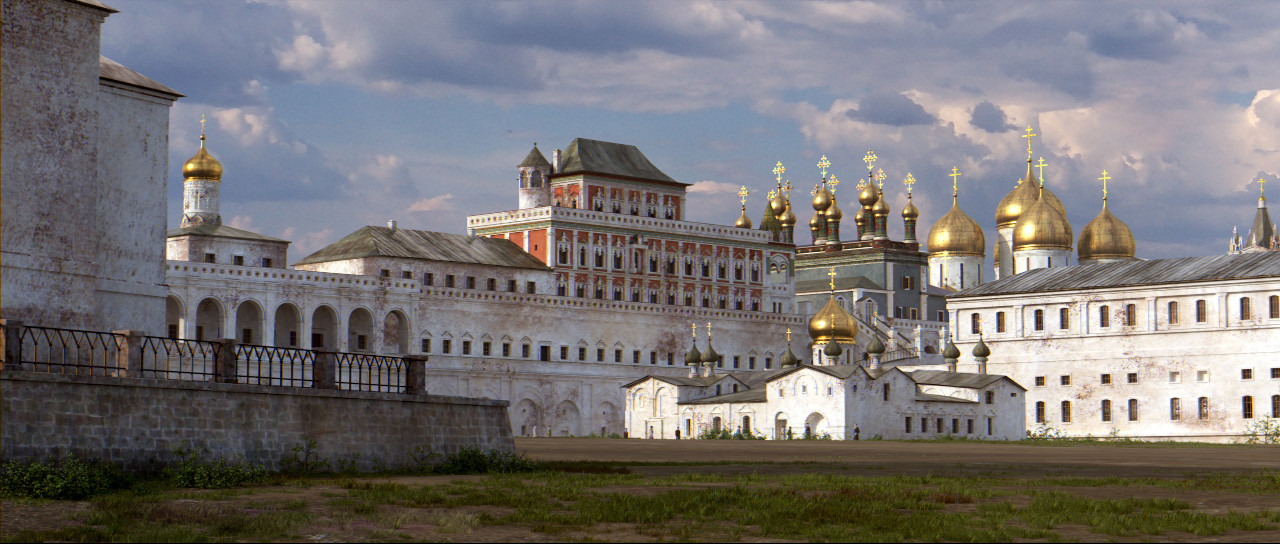Katedrala Kristusove spremenitve in moskovski Kremelj, ena od najstarejših moskovskih katedral, uničena leta 1933, palača Terem pa stoji še danes. 