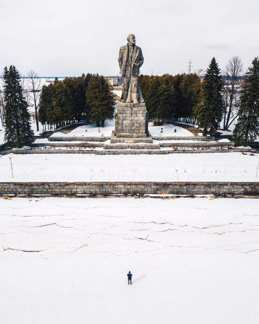 ロシアで二番目に大きなレーニン像、モスクワ州ドゥブナ