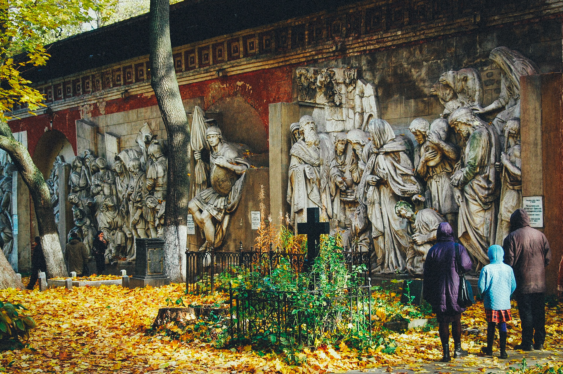 Sculptures from the original Cathedral of Christ the Savior (demolished in 1931) on display at Donskoe cemetery in Moscow