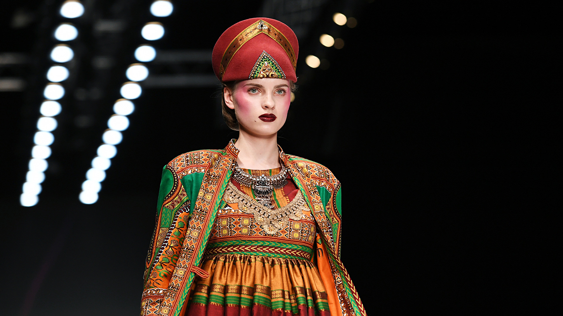 SLAVA ZAITSEV runway show during Mercedes-Benz Fashion Week in Moscow