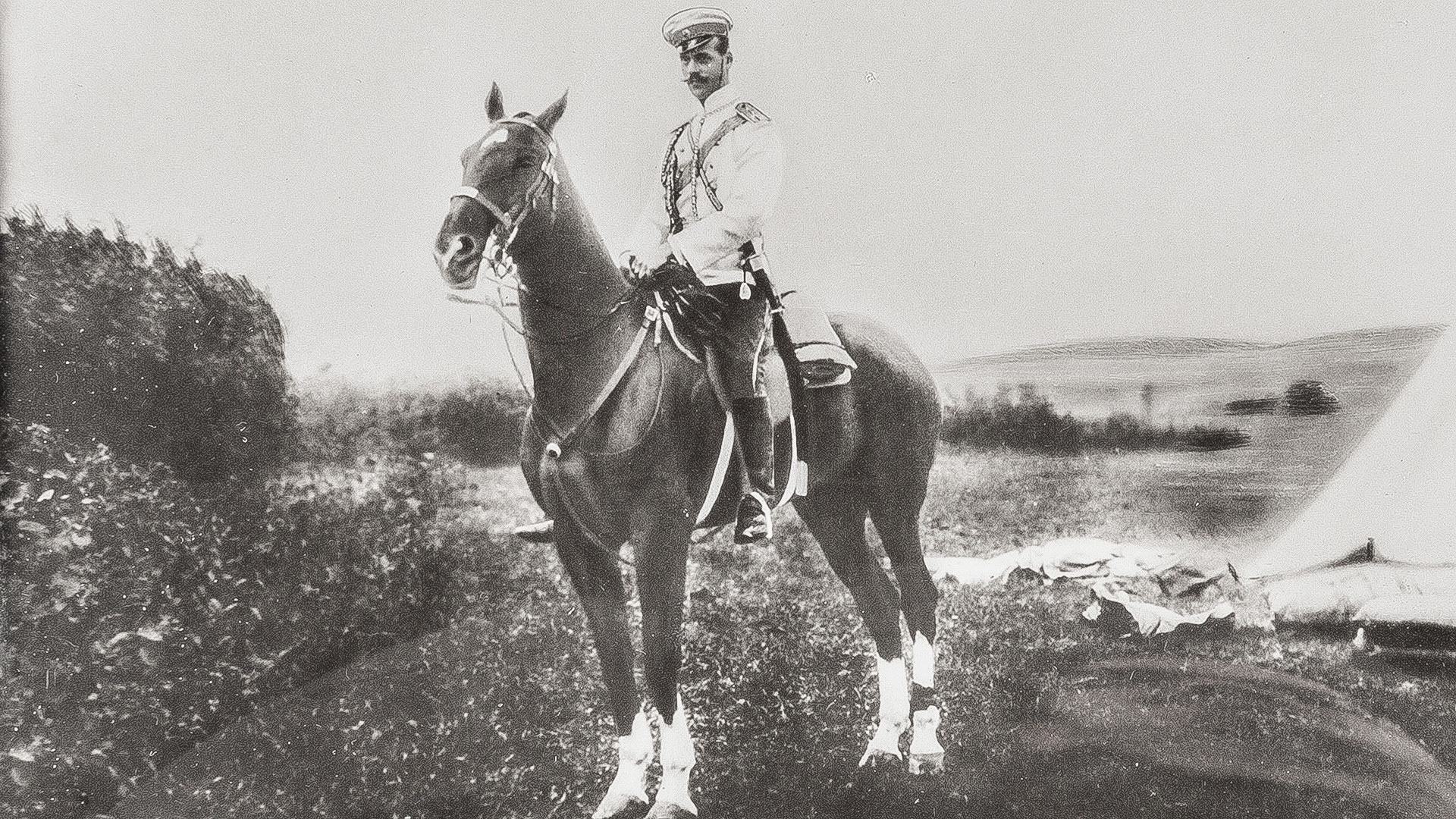 Michael Alexandrovich (1878-1918) on horseback. 